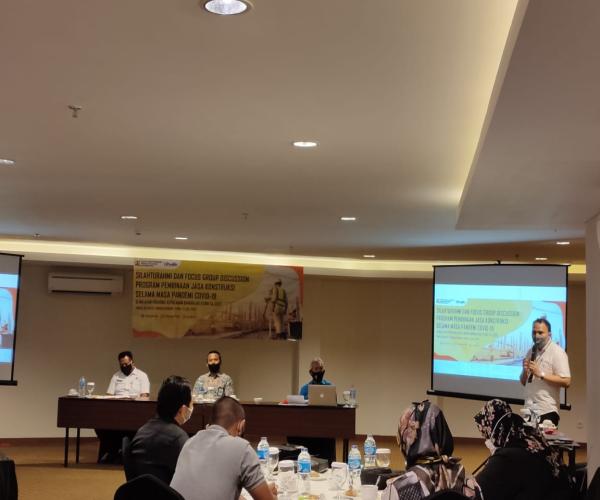 Silaturahmi dan Focus Group Discussion Program Pembinaan Jasa Konstruksi Selama Masa Pandemi Covid-19 tanggal 15 Juli 2020